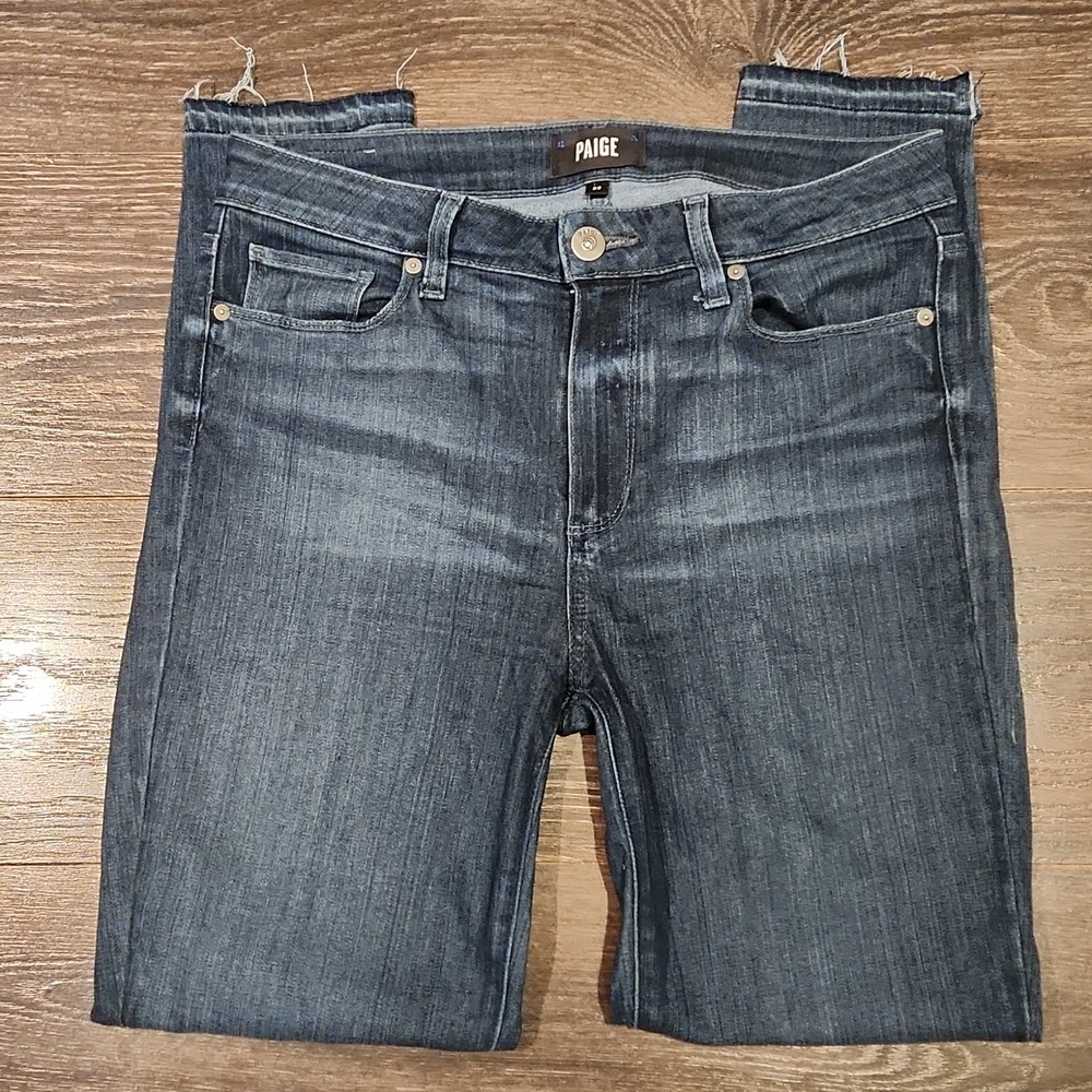 ❤ PAIGE HIGH RISE HOXTON ANKLE SKINNY JEANS, RAW RELEASED STEP HEM 8 (29)